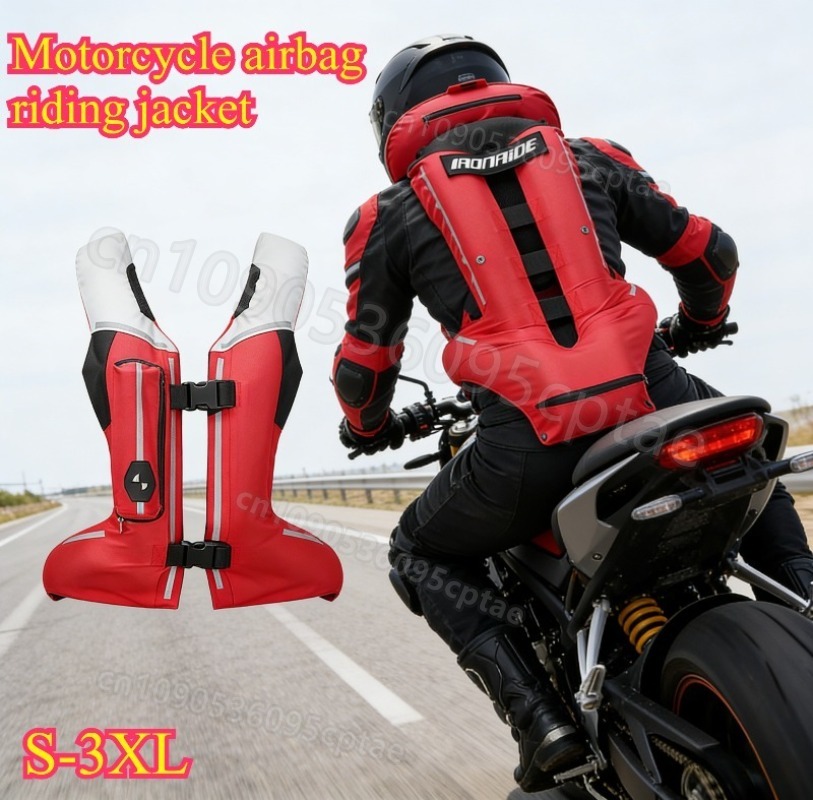 Motorcycle Gear With Airbag - Kamizelka motocyklowa z poduszką powietrzną, odblaskowa,