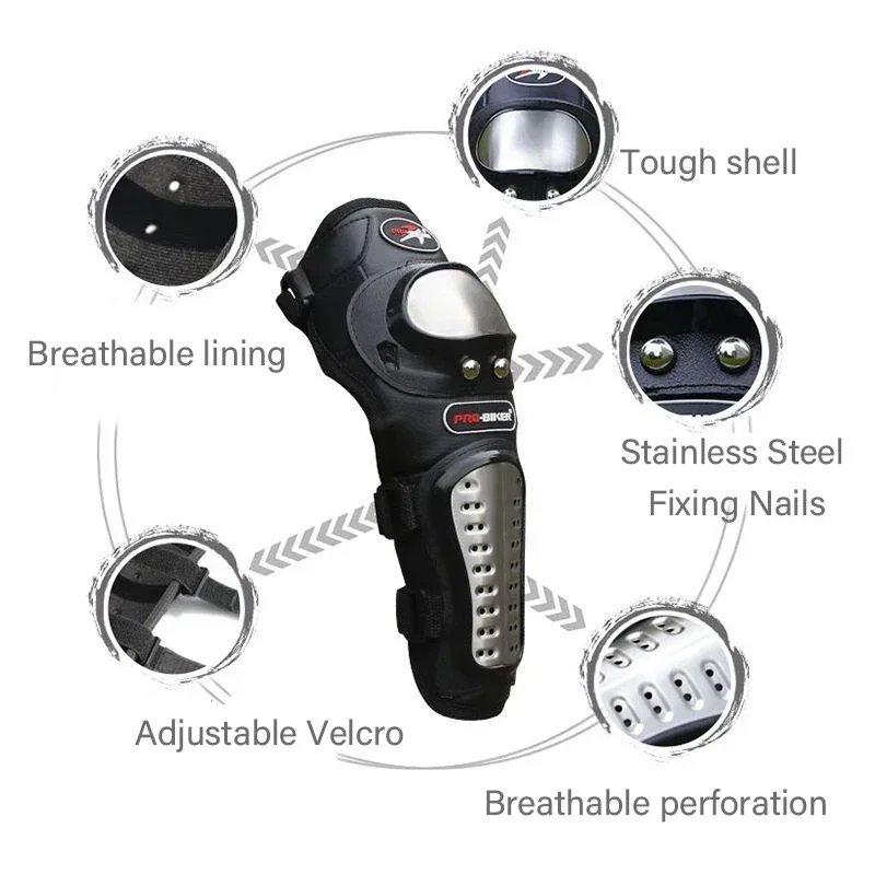Motorcycle Gear Full Set - Wytrzymałe nakolanniki i ochraniacze na łokcie