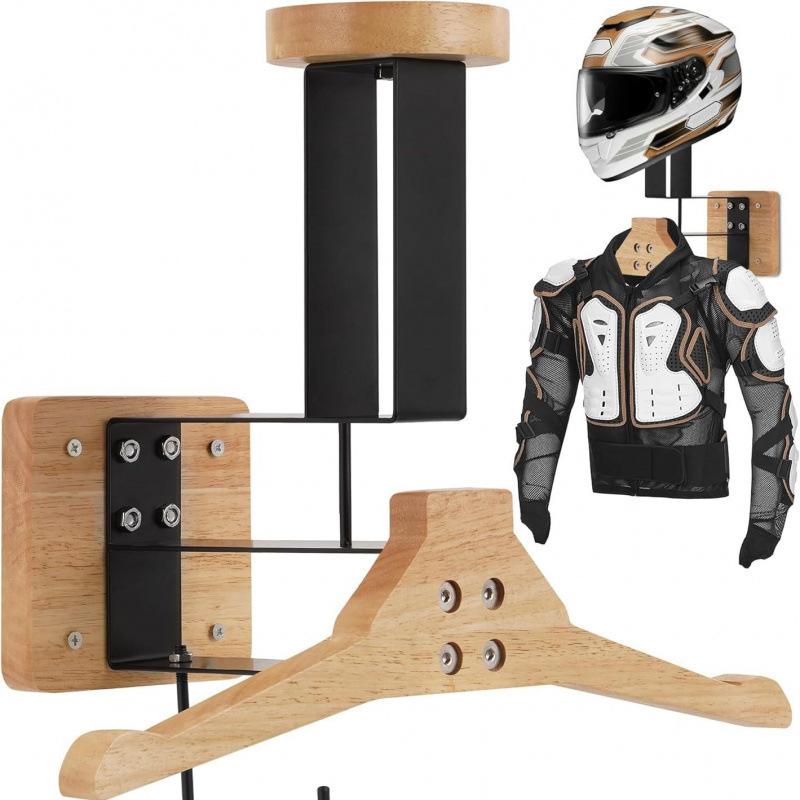 Drewniany wieszak na kask moto – Motorcycle Gear Hanger recenzja i cena